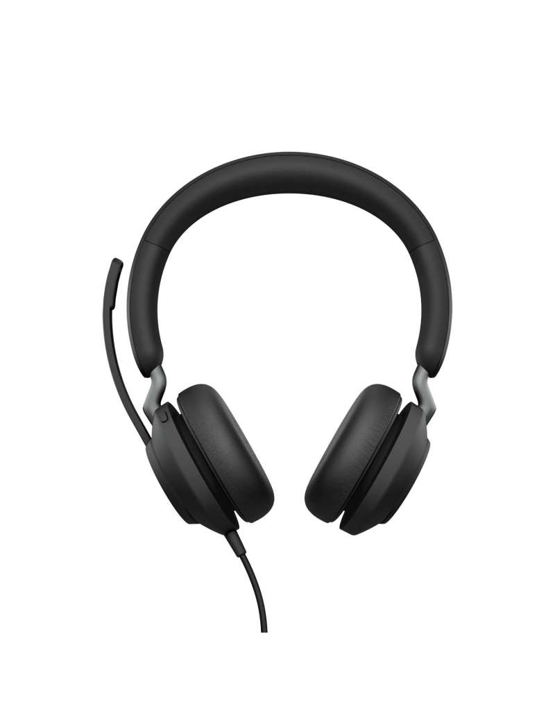 Jabra Evolve2 40, MS Stereo Headset Ledningsført Kontor Callcenter USB Type-A Sort