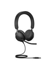 Jabra Evolve2 40, MS Stereo Headset Ledningsført Kontor Callcenter USB Type-A Sort