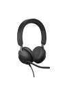 Jabra Evolve2 40, MS Stereo Headset Ledningsført Kontor Callcenter USB Type-A Sort