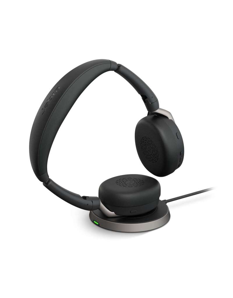 Jabra Evolve2 65 Flex Headset Kabel & trådløs Kontor Callcenter Bluetooth Sort