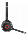 Jabra Evolve 75 MS inkl. charger stand løst headset set fra siden med Busylight