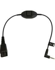 QD Cord to 2,5mm pin plug, straight, 0,3 meters, with call answering at cord, e.g. for Philips, Ericsson