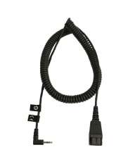 QD Cord to 2,5mm pin plug, coiled 0,5-2m, fi. for Panasonic GB500, PLX CA40