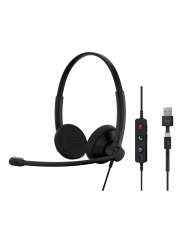 EPOS 1001421 hovedtelefoner headset Ledningsført Kontor Callcenter USB Type-C   USB Type-A Sort